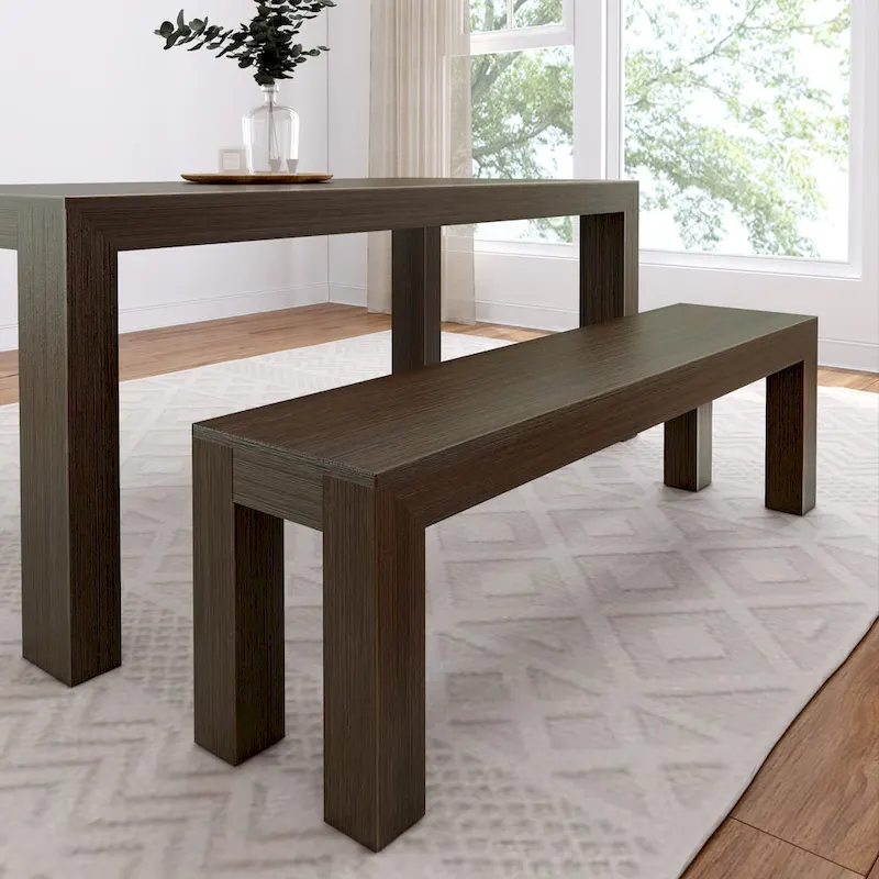 Plank and Beam Solid Wood Modern Dining Bench - 61