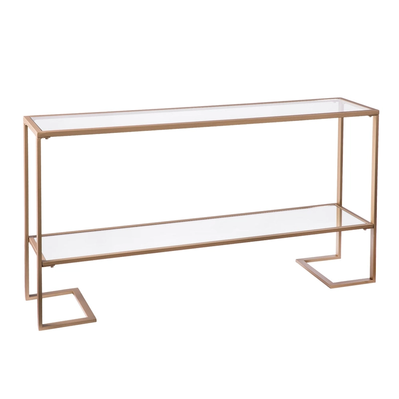 SEI Furniture Grant Glam Gold Matte Finish Console Table