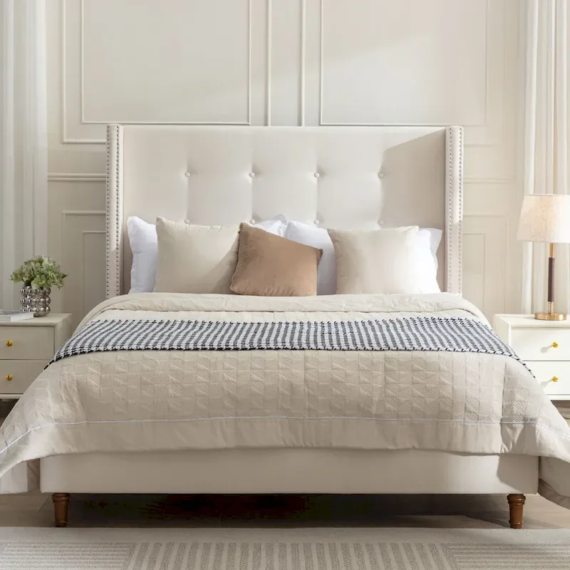 54 High Headboard Peyton Upholstered King Bed