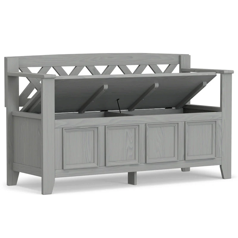 WYNDENHALL Halifax 48 inch Wide Solid Wood Transitional Entryway Bench - 48 Inches wide