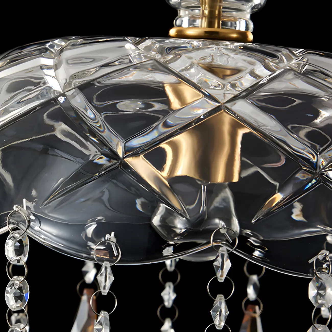 Luxury Dome Clear Crystal Pendant Light Adjustable Height