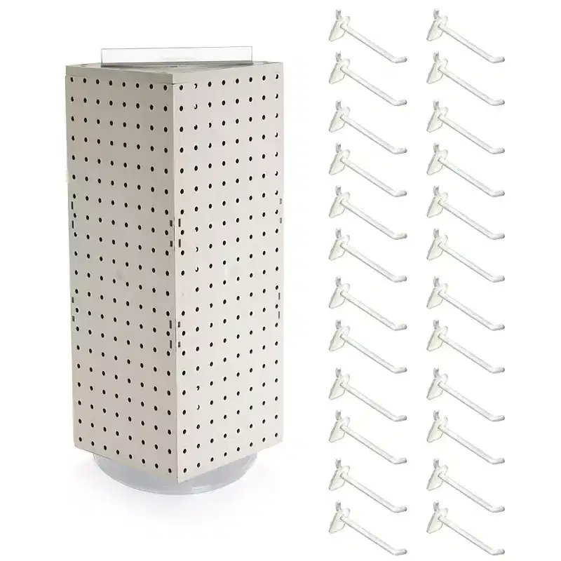 Azar Displays Four-Sided Revolving Pegboard Counter Display with Hooks