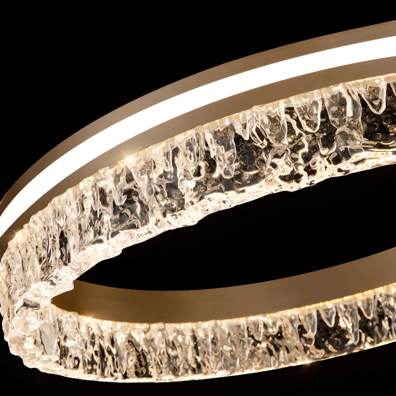 Modern LED Gold Circular Metal Chandelier