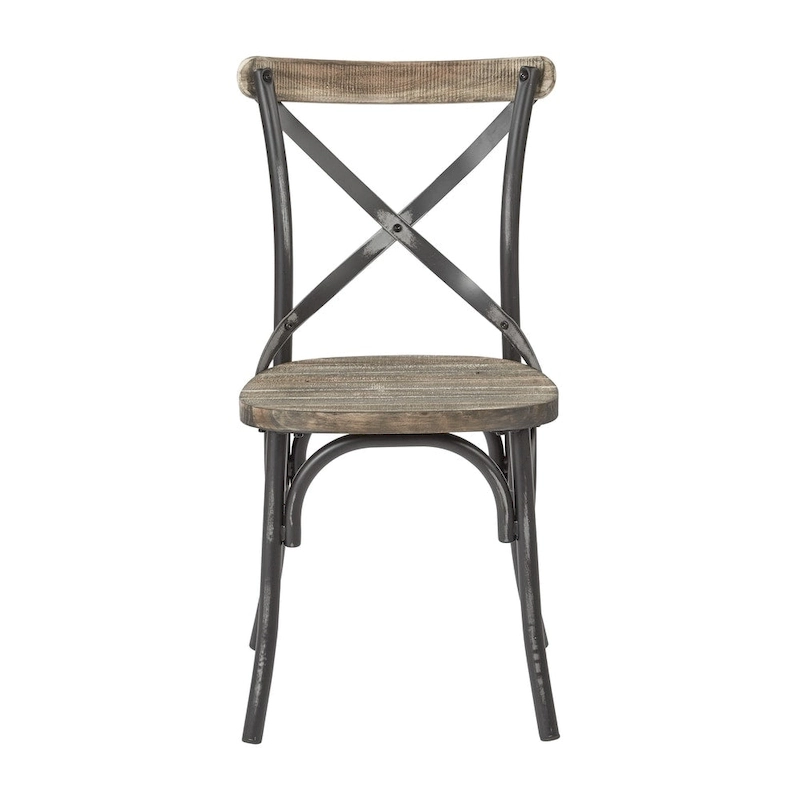 Somerset X Back Antique Metal Dining Chair