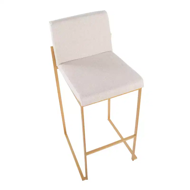 LumiSource Set of 3 Fuji High Back Barstools Fabric