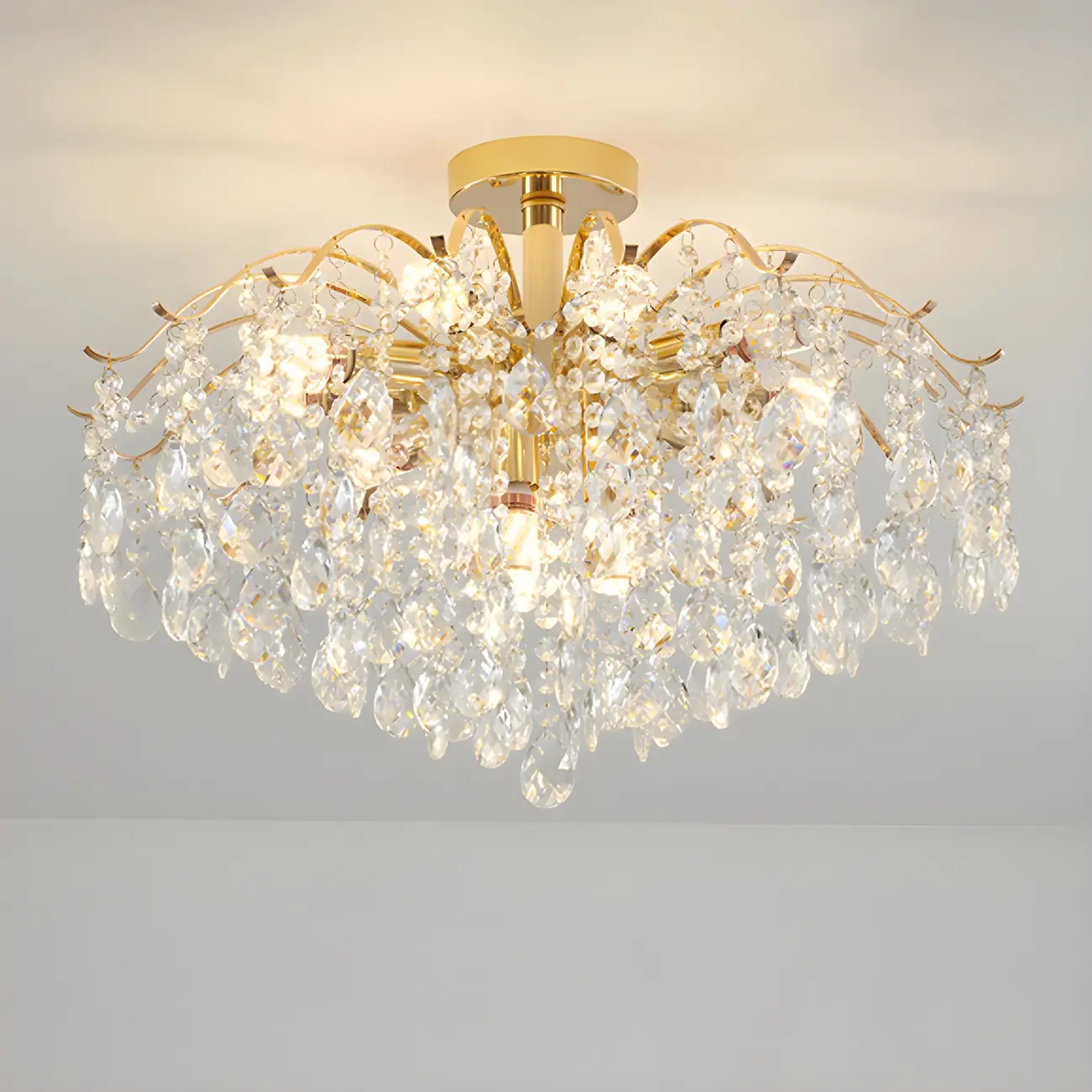 Dining Room Multi-Light Crystal Water Drop Chandelier