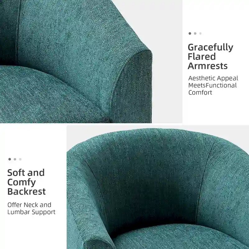 Cuenca Modern Upholstered Barrel Chair with Swivel Base