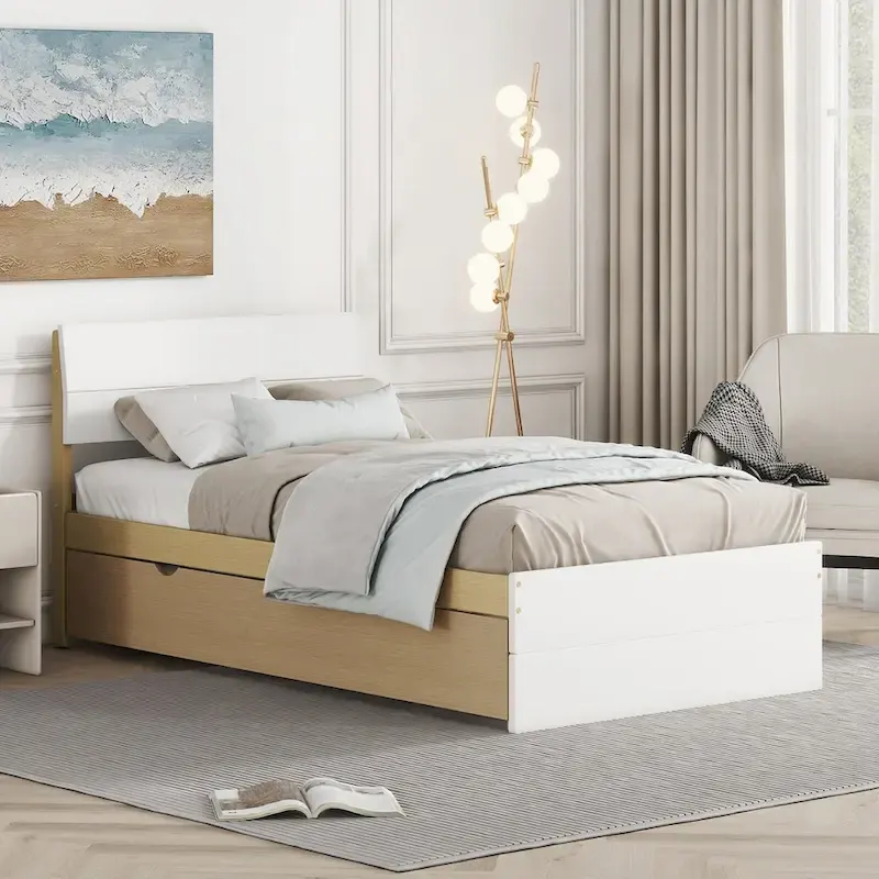 Modern Twin Bed Frame With Trundle