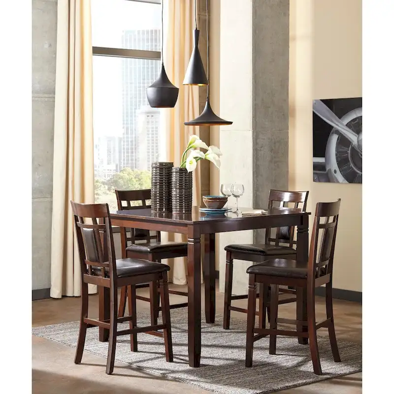Signature Design by Ashley Bennox Brown Counter Height Dining Table and Bar Stools (Set of 5)