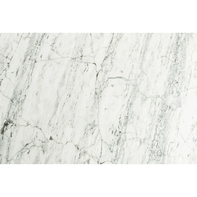 Vezzana 31 Square Italian Carrara White Marble Coffee Table with Walnut Legs