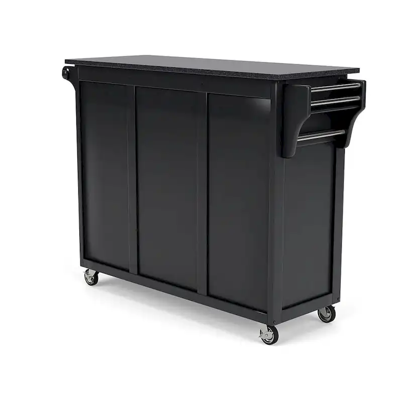 Homestyles Black Wood Kitchen Cart - 48 x 18 x 36