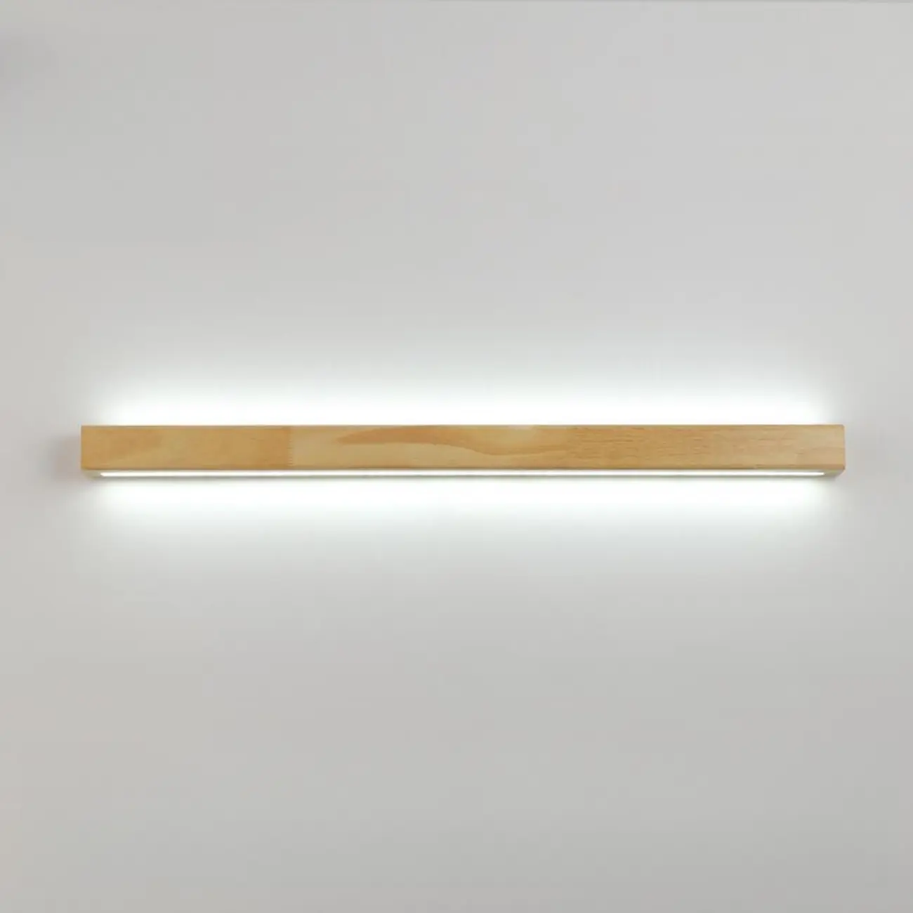 Modern Linear Wood LED Vanity Lights with Dual Shade
