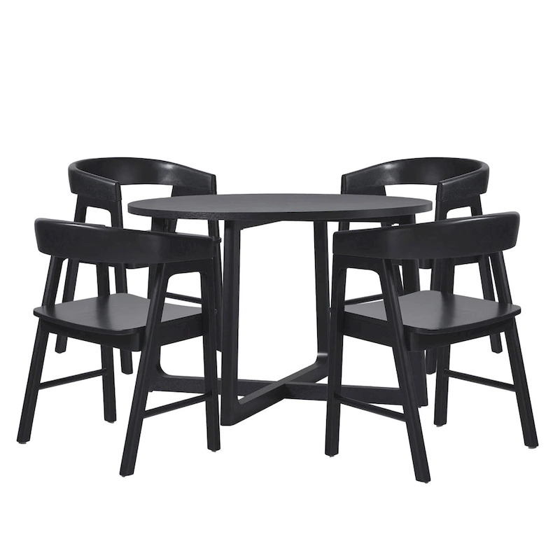 Middlebrook 5 Piece Dining Table Set with Solid Wood Chairs