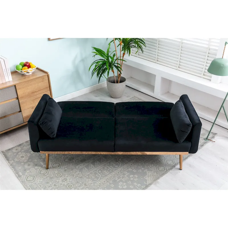 Velvet Upholstered Convertible Loveseats Sleeper Sofa