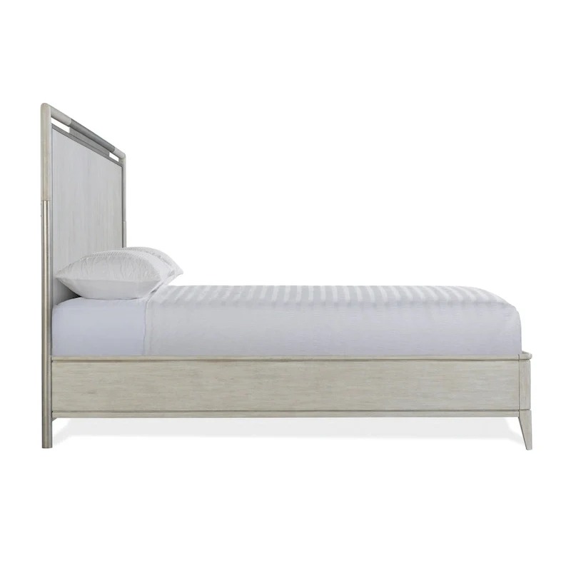 Roundhill Furniture Mantalia Solid Wood Panel Bed with Metal Frame, Champagne