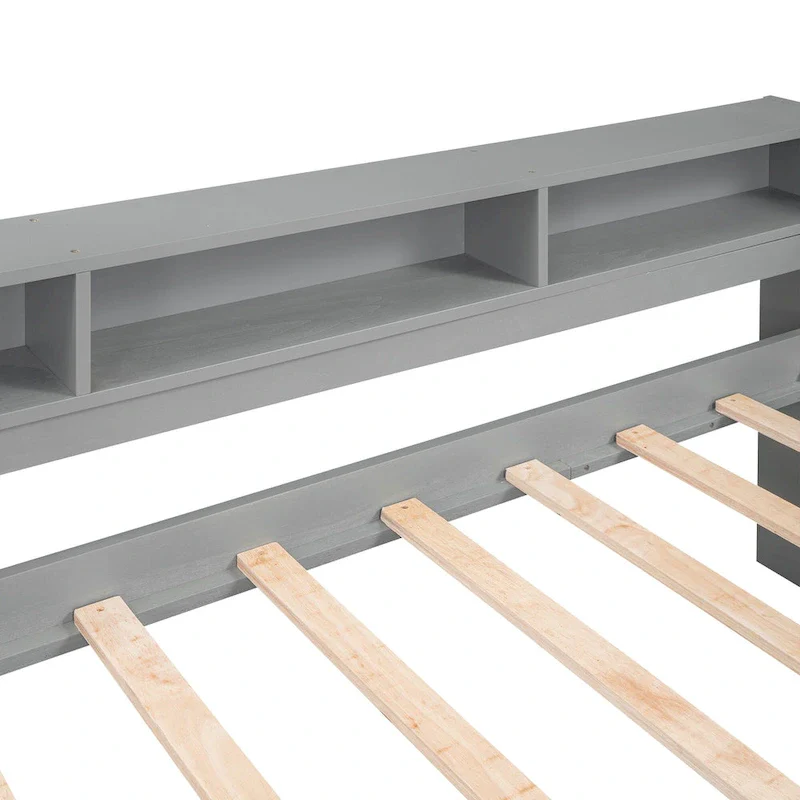 Twin XL Wood Daybed with 2 Trundles and USB Charging Design