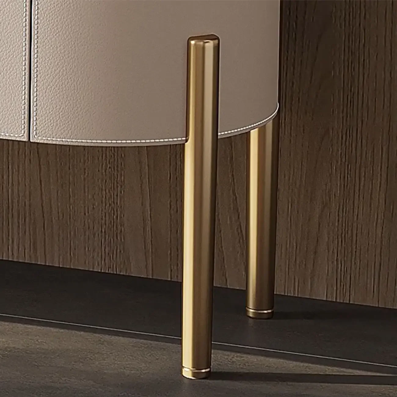 Glam Off-White Wooden Sideboard with Cabinets