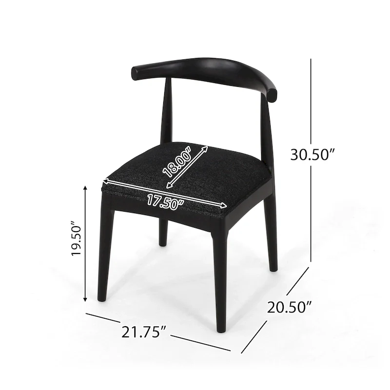 Fabric and Rubberwood Dining Chairs (Set of 2)