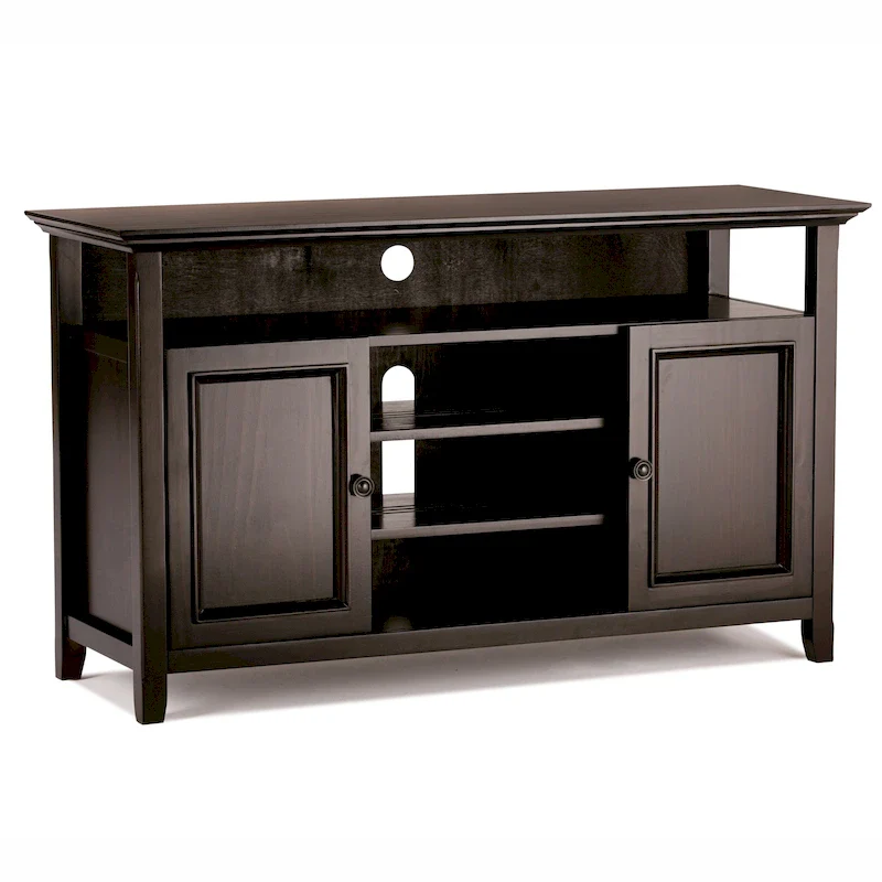 54-Inch Wide Solid Wood Transitional-Style Tv Stand — 54