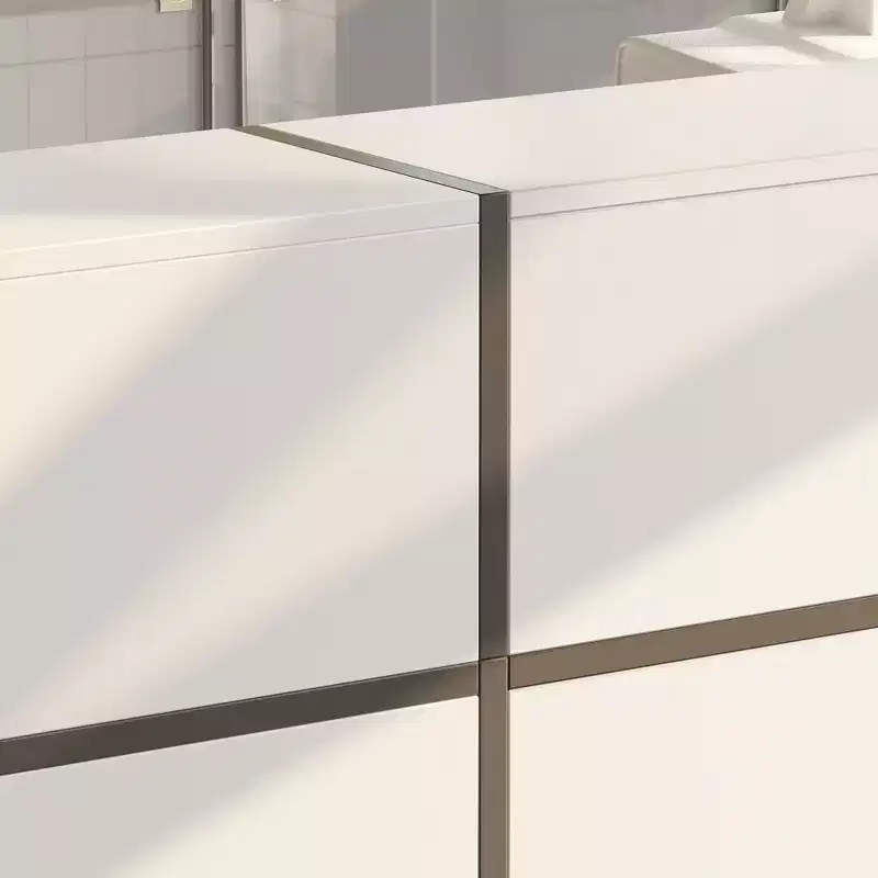 Famapy White Modern Reception Desk Front Counter Desk