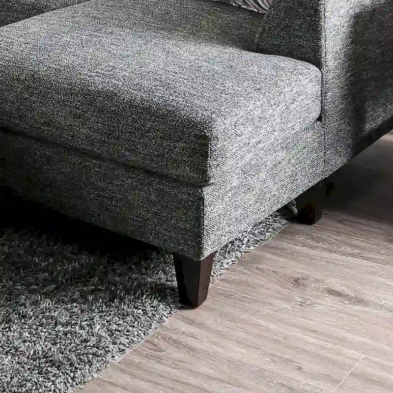 Modern Grey Fabric 4-Piece Modular Sectional