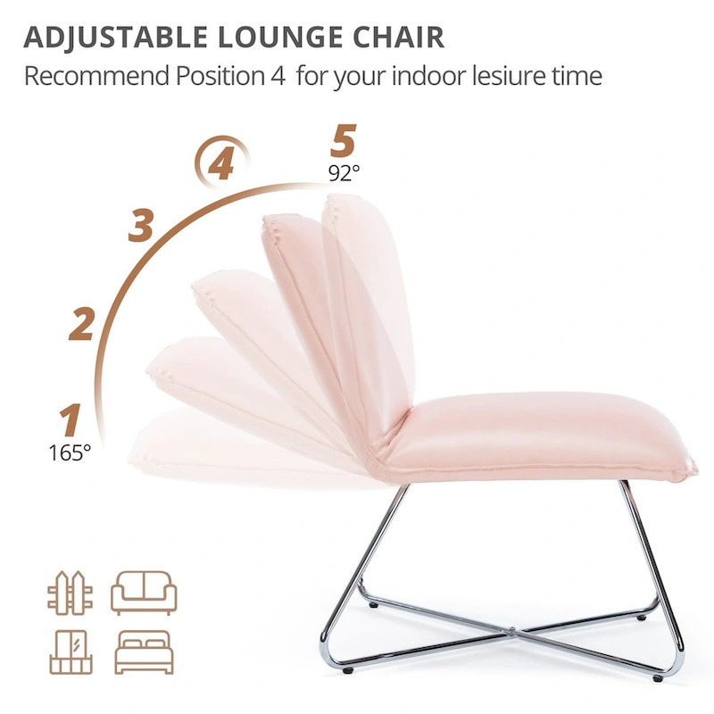 LUE BONA Mid Century Faux Leather Accent Chair With Adjustable Backrest - 31.5 H X 22.2 W X 23.6 D