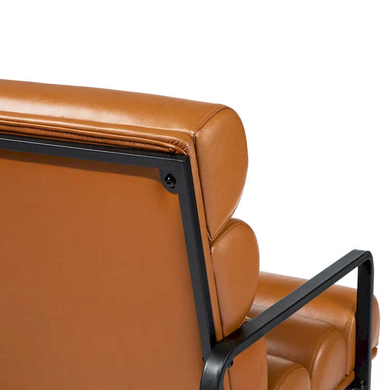 26.75W Modern Comfy PU Leather Accent Chair with Metal Frame