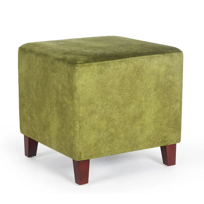Adeco Square Ottoman Footrest Stool Small Fabric Bench Seat