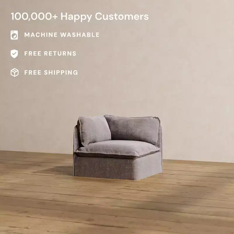 Upholstered Modular Left Arm Sectional Chair, Seats 1