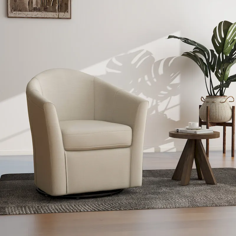 Swivel Accent Chair with Metal Base - 30.7W x 29.9H x 27.5D