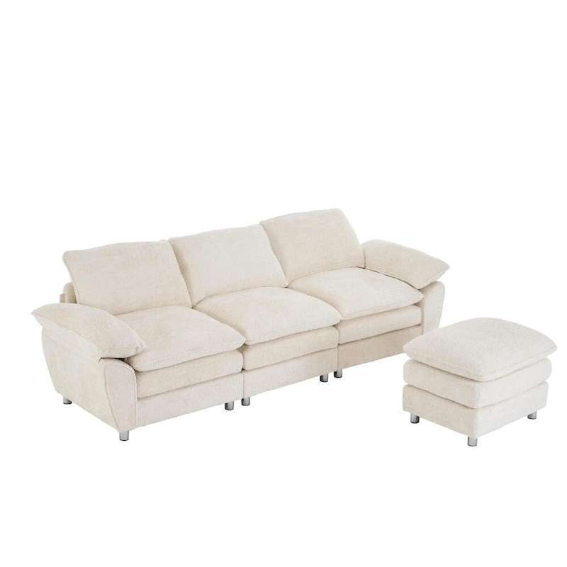 Modern Deep 3-Seat Sofa Couch