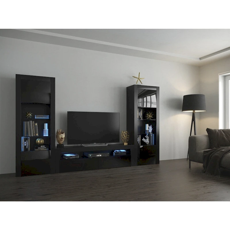 Milano Set Modern Wall Unit Entertainment Center