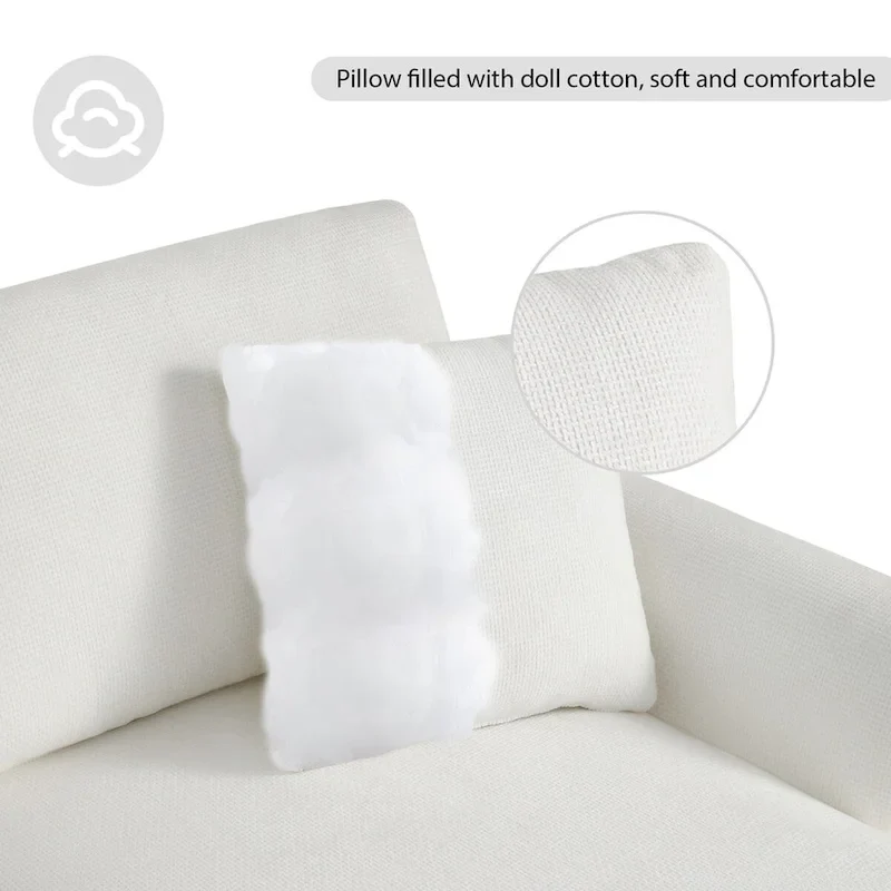 Chenille L-Shaped Sectional Sofa with Chaise - 4-5 Seat