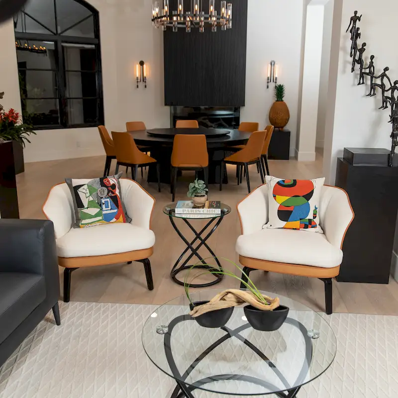 Galaxy Tempered Glass Round End Table - Modern Sculptural Design