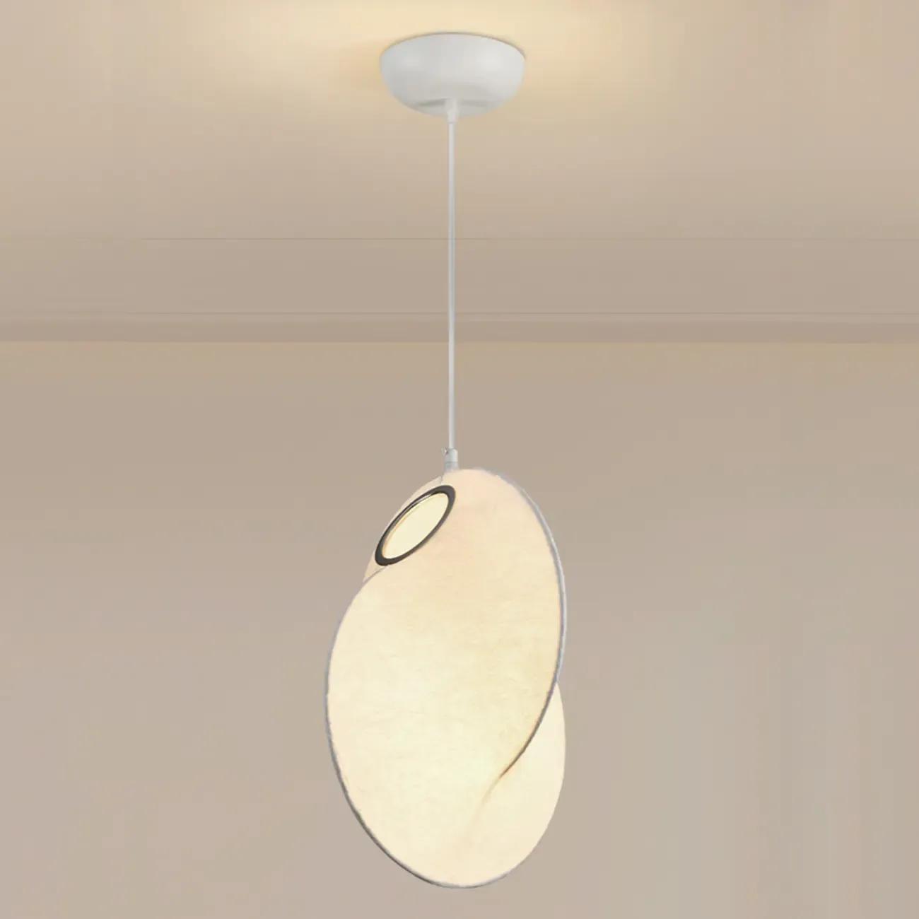 Modern White Fabric Adjustable Living Room Pendant Light