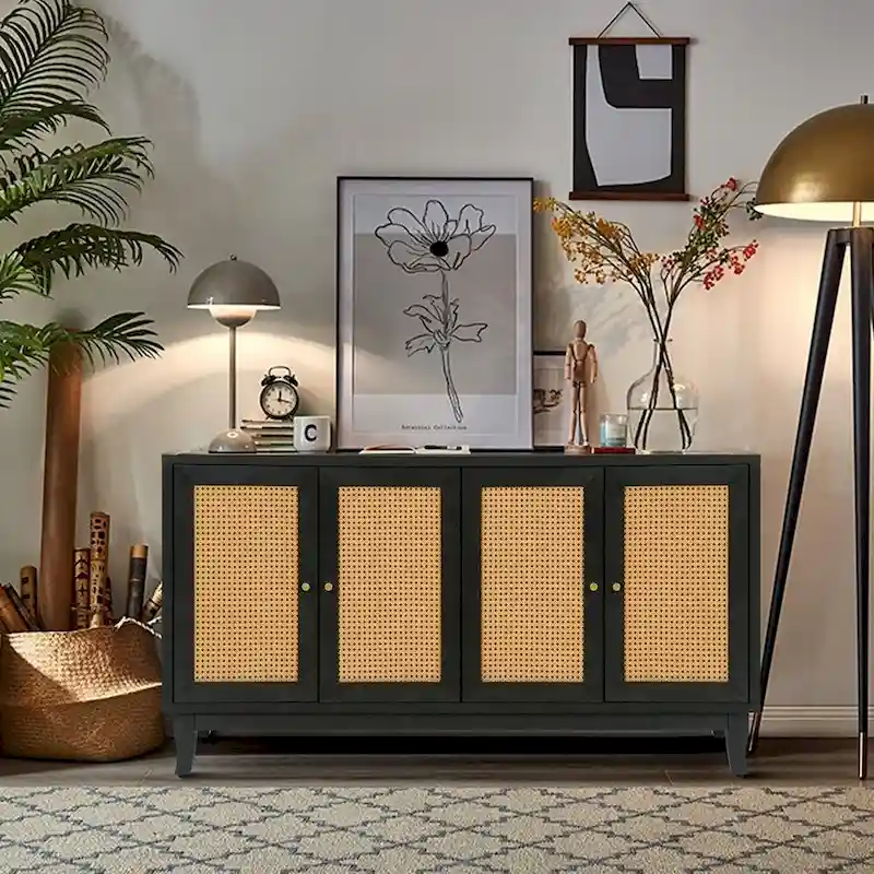 Rattan Sideboard Buffer Cabinet