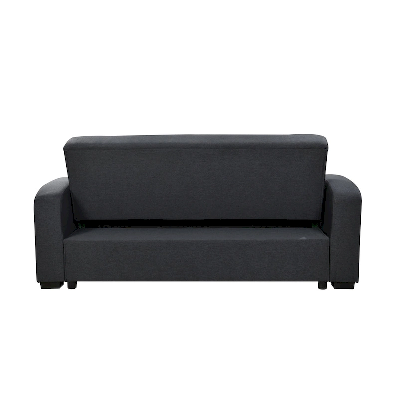 Roomfitters 75 Inch 3 in 1 Convertible Modern Sofa with Convenient Pull Out Bed, Reclining Backrest, Cup Holders, Pillows