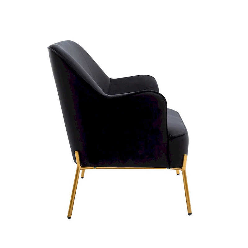 Kyler Loveseat Couch Sofa, Velvet Upholstery, Gold Chrome Legs