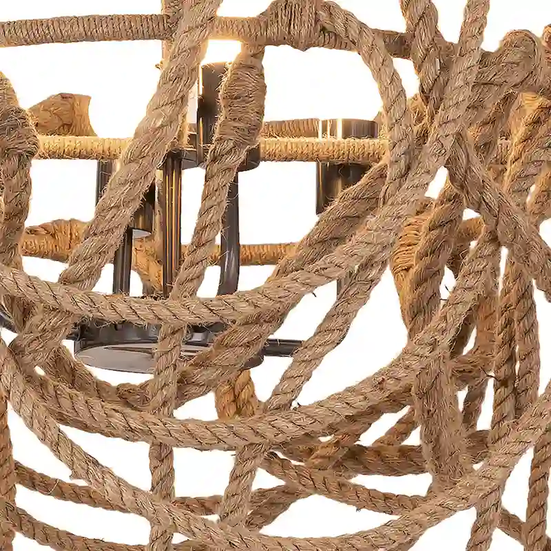 Elk Home Macon Natural Natural Materials 4 Light Pendant