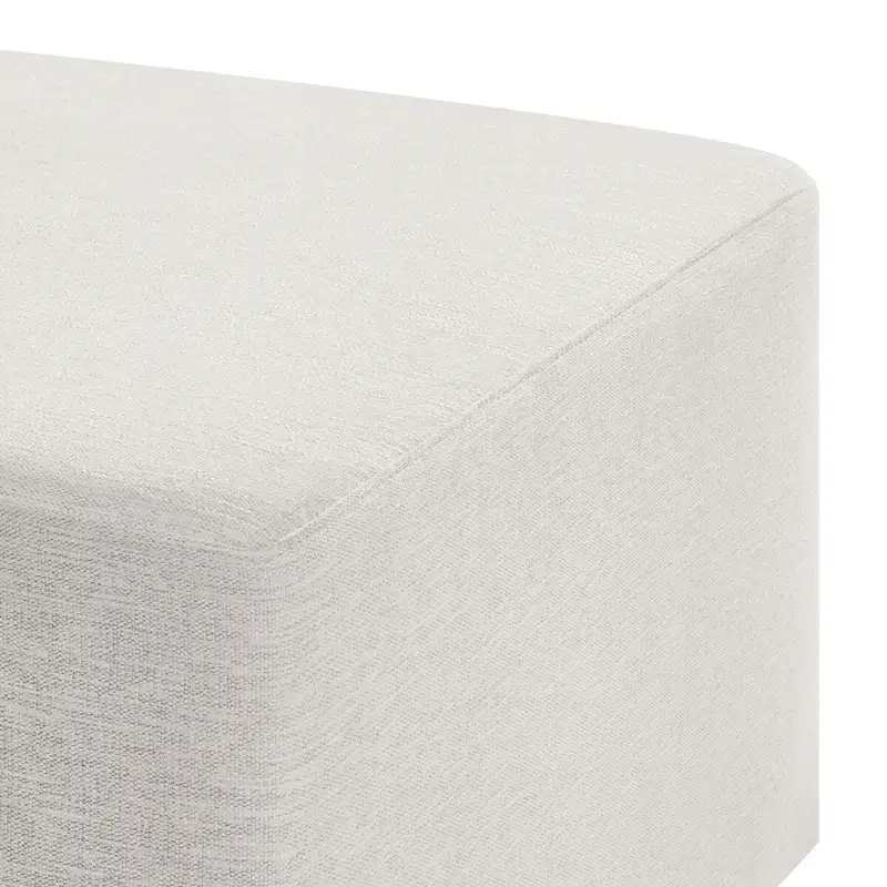 Callum 17/28 Square Woven Heathered Fabric Upholstered Ottoman