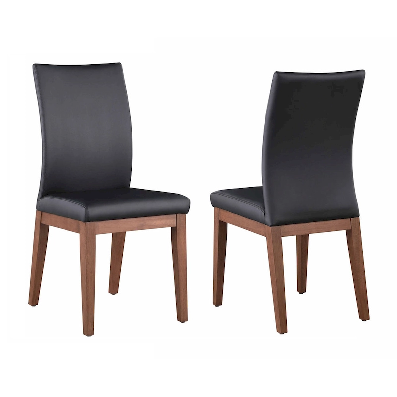 Somette Karlita Marbleized Sintered Stone Dining Set with Black Side Chairs