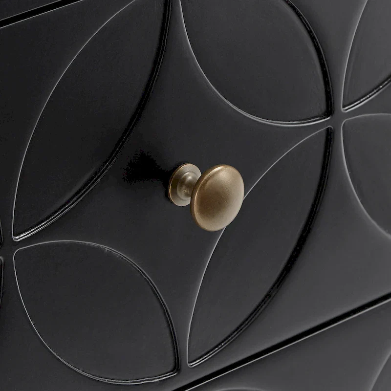 Arched Diamond 2- Drawer Gold Metal End Table