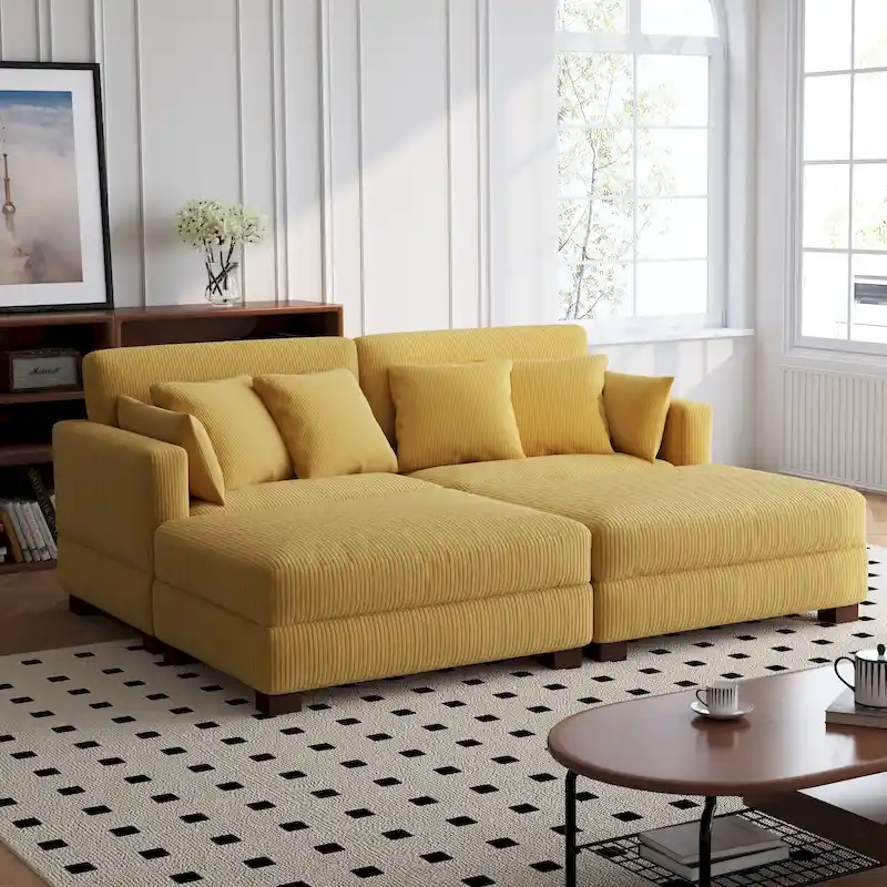 88 Convertible Larger Couch Modular Sectional Sofa Set