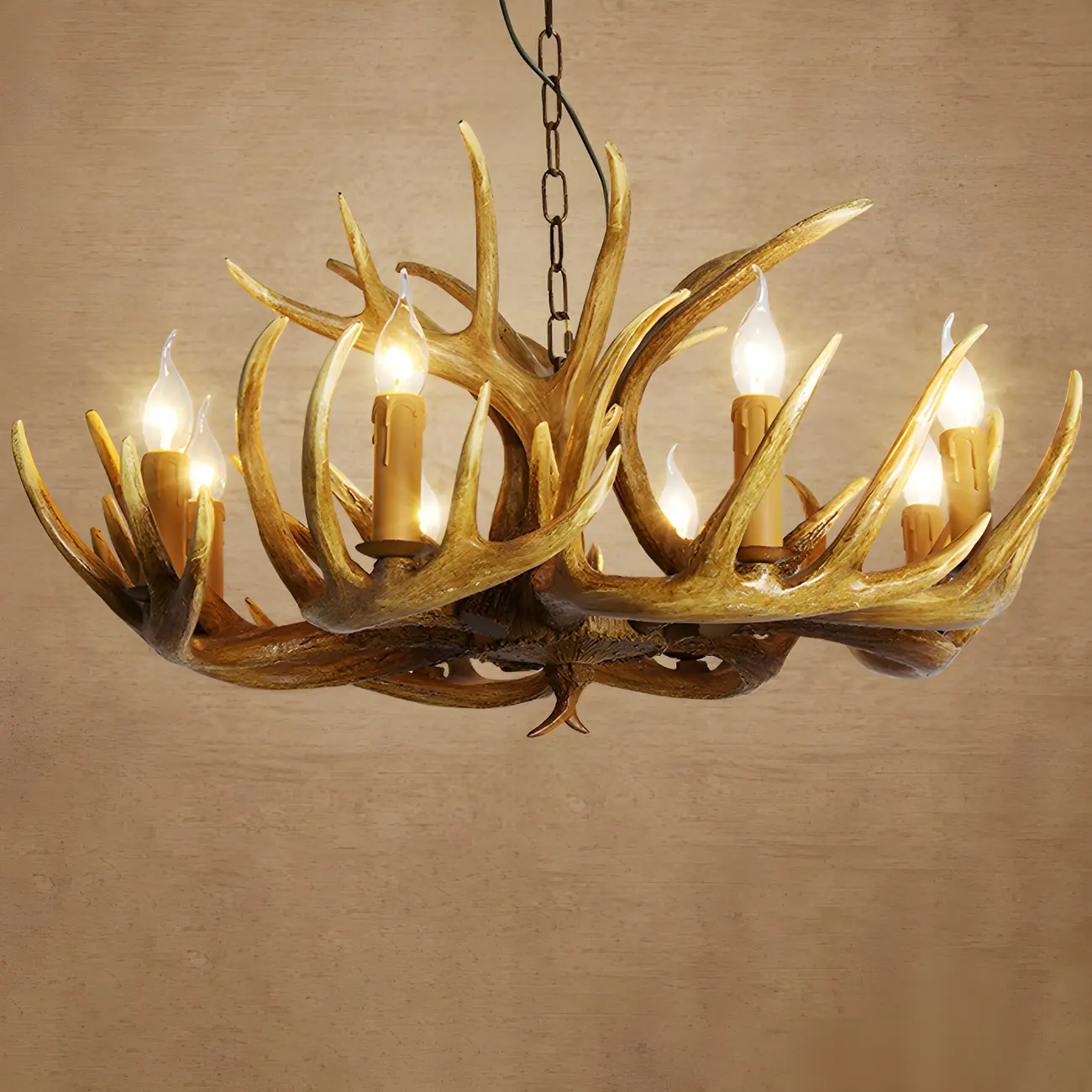 Rustic Unique Resin Antler Candelabra Chandelier