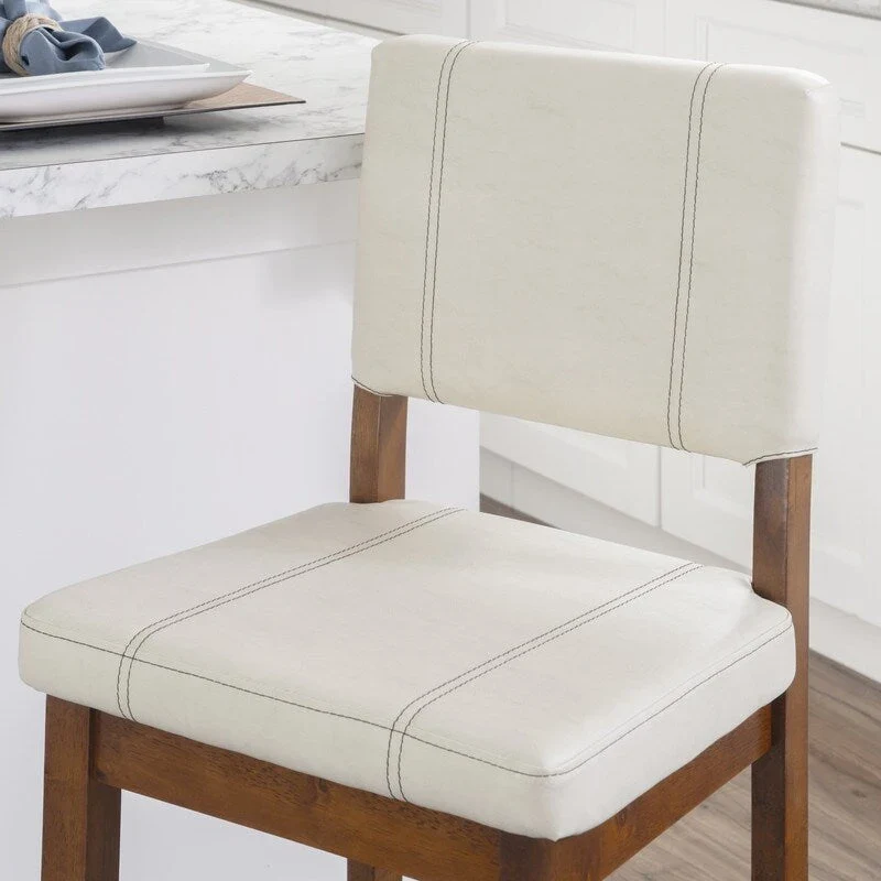 Milano Faux Leather Cream Counter Height Bar Stool