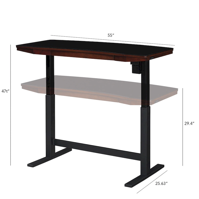 Twin Star Home Uptown Loft Adjustable Height Desk, Meridian Cherry