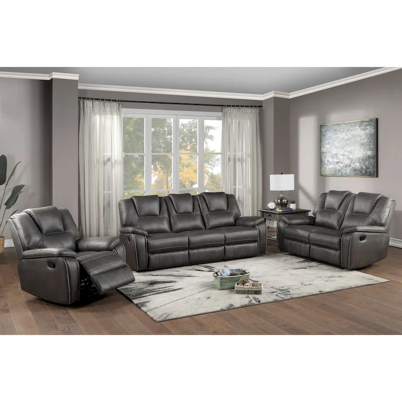Steve Silver Kameryn Faux Leather Manual Reclining Sofa