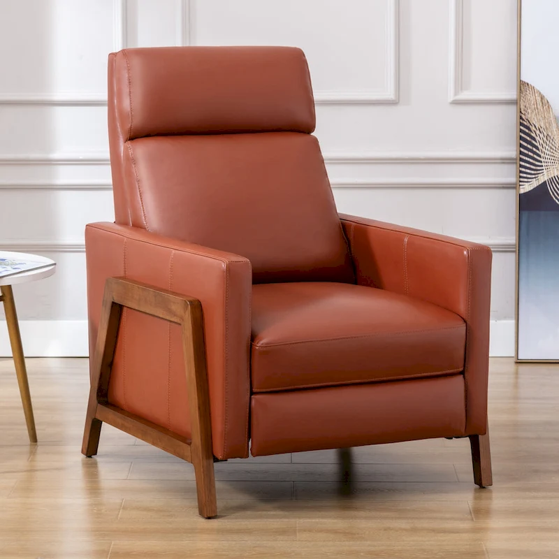 Roland Top Grain Leather Push Back Recliner by Greyson Living