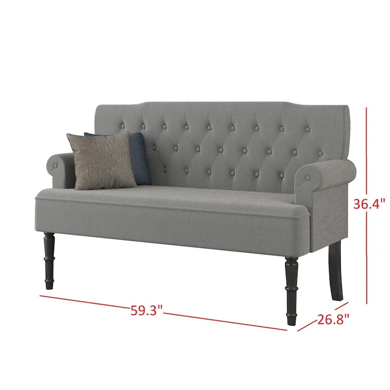 Rolled Arm Settee