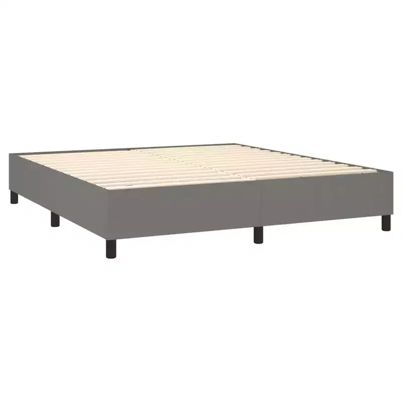 Bed Frame Dark Gray Fabric (100% polyester), Plywood, Engineered wood
